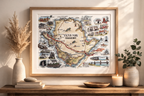 Customisable Yyns Môn Map Framed
