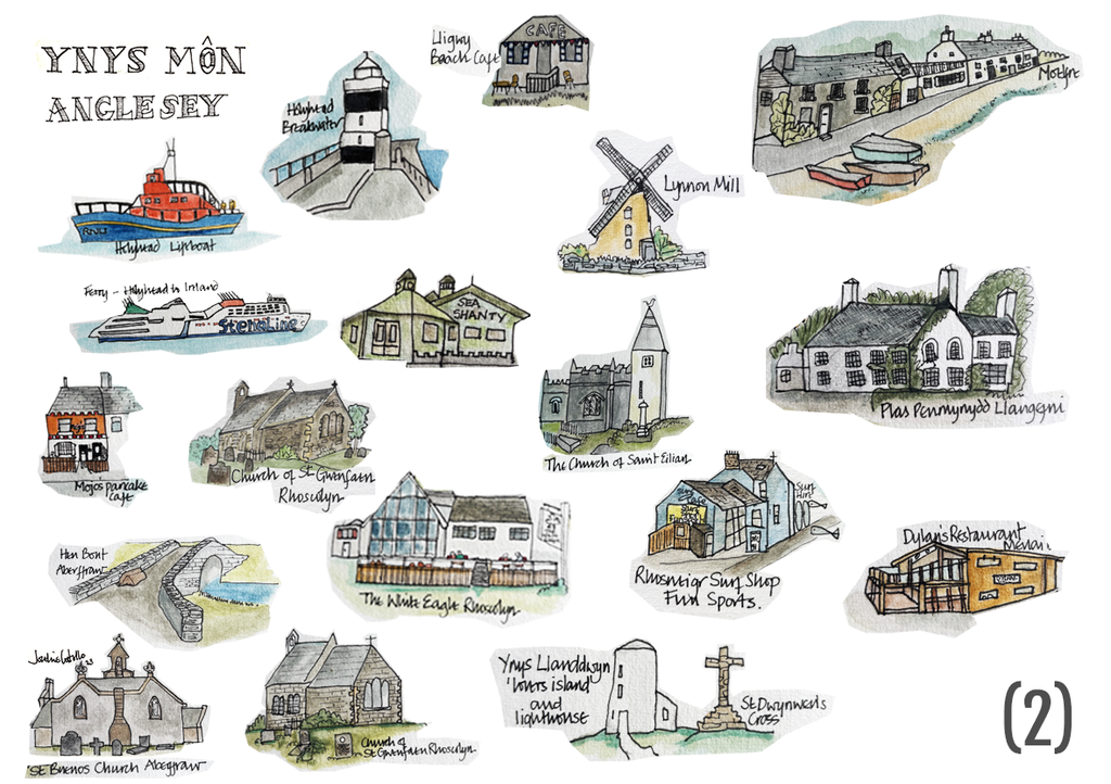 Customisable Yyns Môn Map Framed